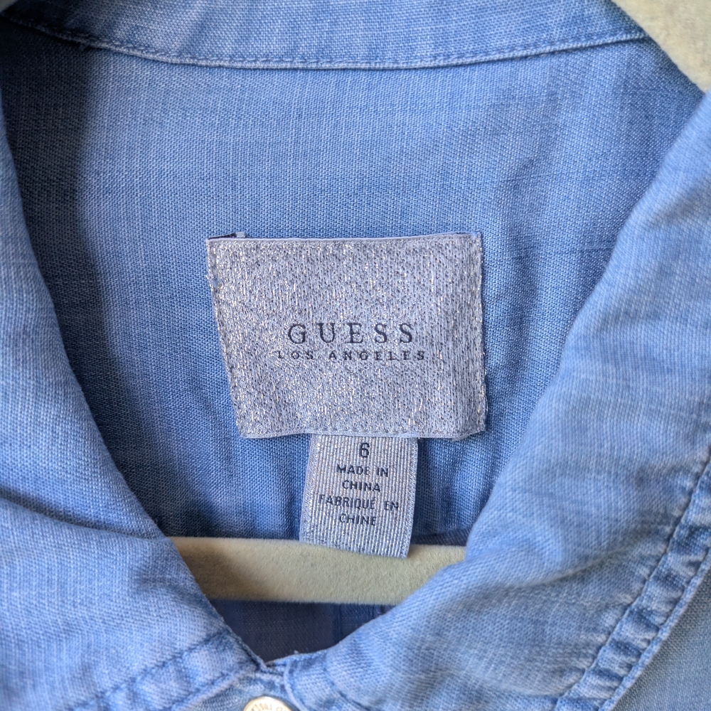 Guess Light Blue Long Sleeve Dress - Picture 3 of 7